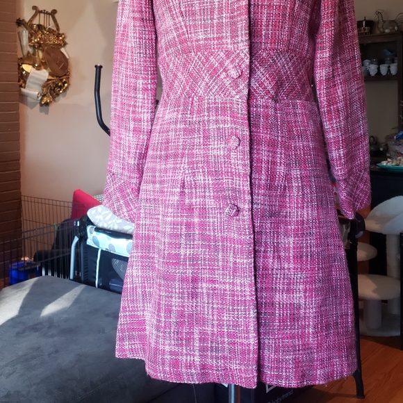 Vintage Pink button up trench coat - Picture 3 of 13